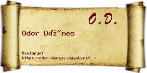 Odor Dénes névjegykártya