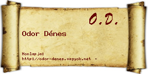 Odor Dénes névjegykártya